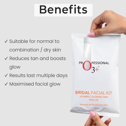 O3+ Bridal Facial Kit Vitamin C Glowing Skin
(67gm+69ml)
