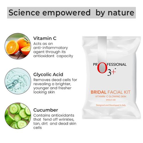 O3+ Bridal Facial Kit Vitamin C Glowing Skin
(67gm+69ml)