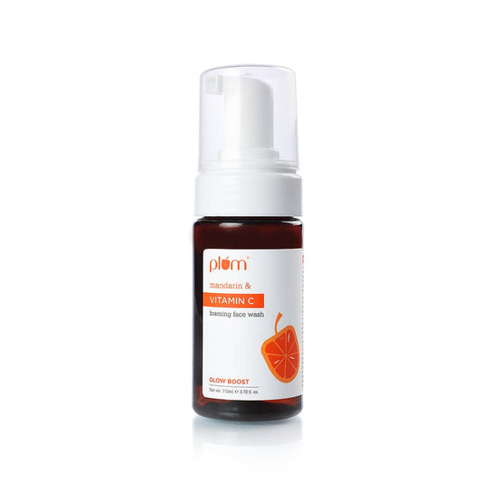 Plum Vitamin C Foaming Face Wash with Mandarin | For Glowing Skin | For Gentle Cleansing | For Hyperpigmentation & Dull Skin | Sulphate-Free | 100% Vegan | 110ml