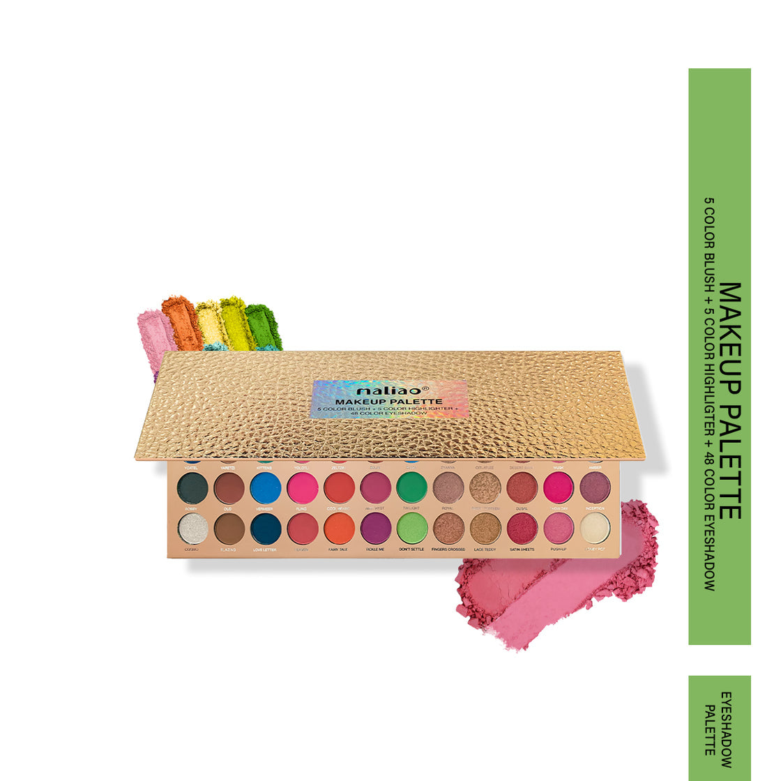 Maliao All-In-One Eyeshadow Palette Pro - 58 Colors With 5 Blush, 5 Highlighter, 48 Eyeshadows