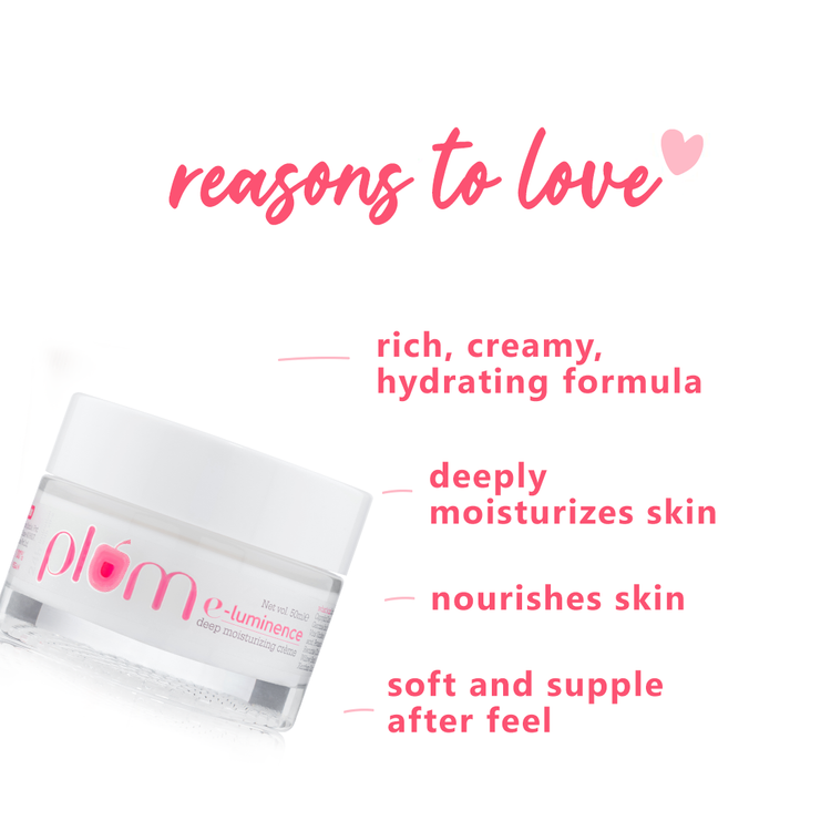 Plum E-Luminence Deep Moisturizing Creme | Enriched with Niacinamide, Vitamin E & Willow Bark | 100% Vegan, Cruelty Free | 50ml