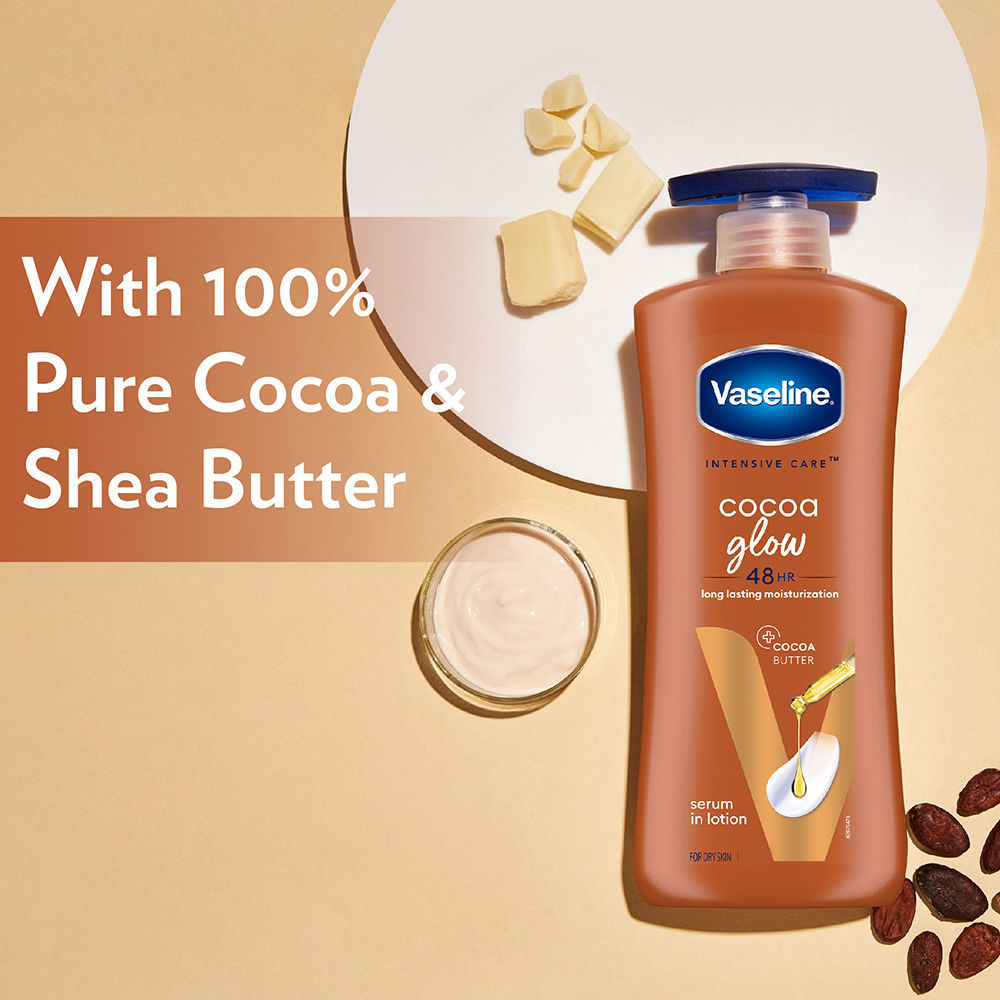 Vaseline Cocoa Glow Serum In Lotion 100% Pure Cocoa & Shea Butter for Glowing & Soft Skin
(400ml)