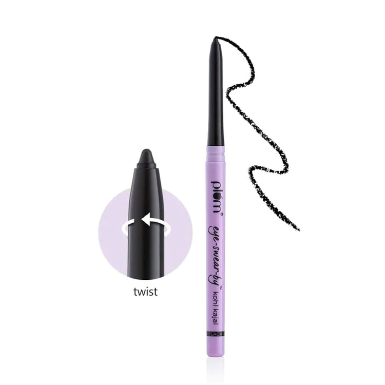 Plum Eye-Swear-By Kohl Kajal - Deep Black | 100% Vegan & Cruelty Free