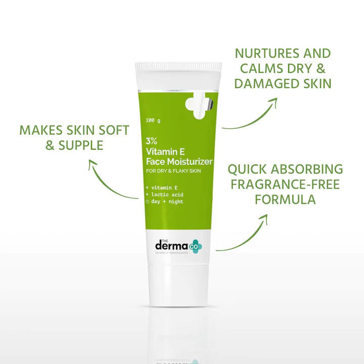 The Derma Co 3% Vitamin E Face Moisturizer With Vitamin E & Lactic Acid - 100g