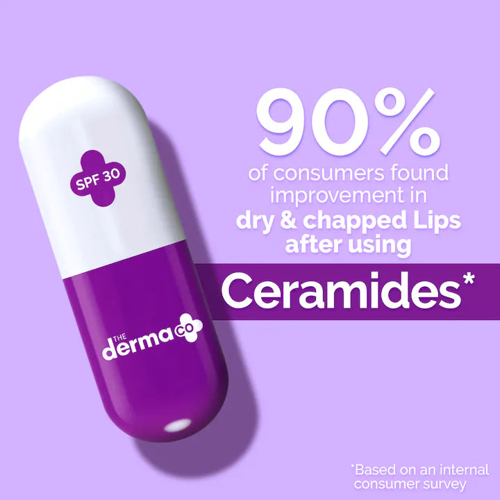 The Derma Co 1% Ceramide Complex Lip Balm with Ceramides & Vitamin E, SPF 30 PA++ for Dry & Chapped Lips - 4g