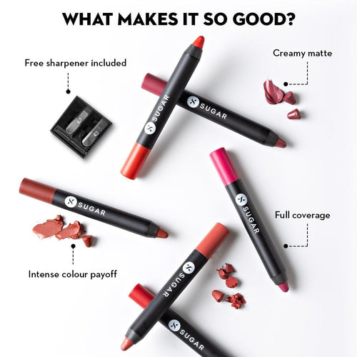Sugar Matte As Hell Crayon Lipstick - 10 Cherry Darling