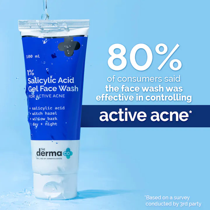 The Derma Co 1% Salicylic Acid Gel Face Wash with Salicylic Acid & Witch Hazel - 100ml