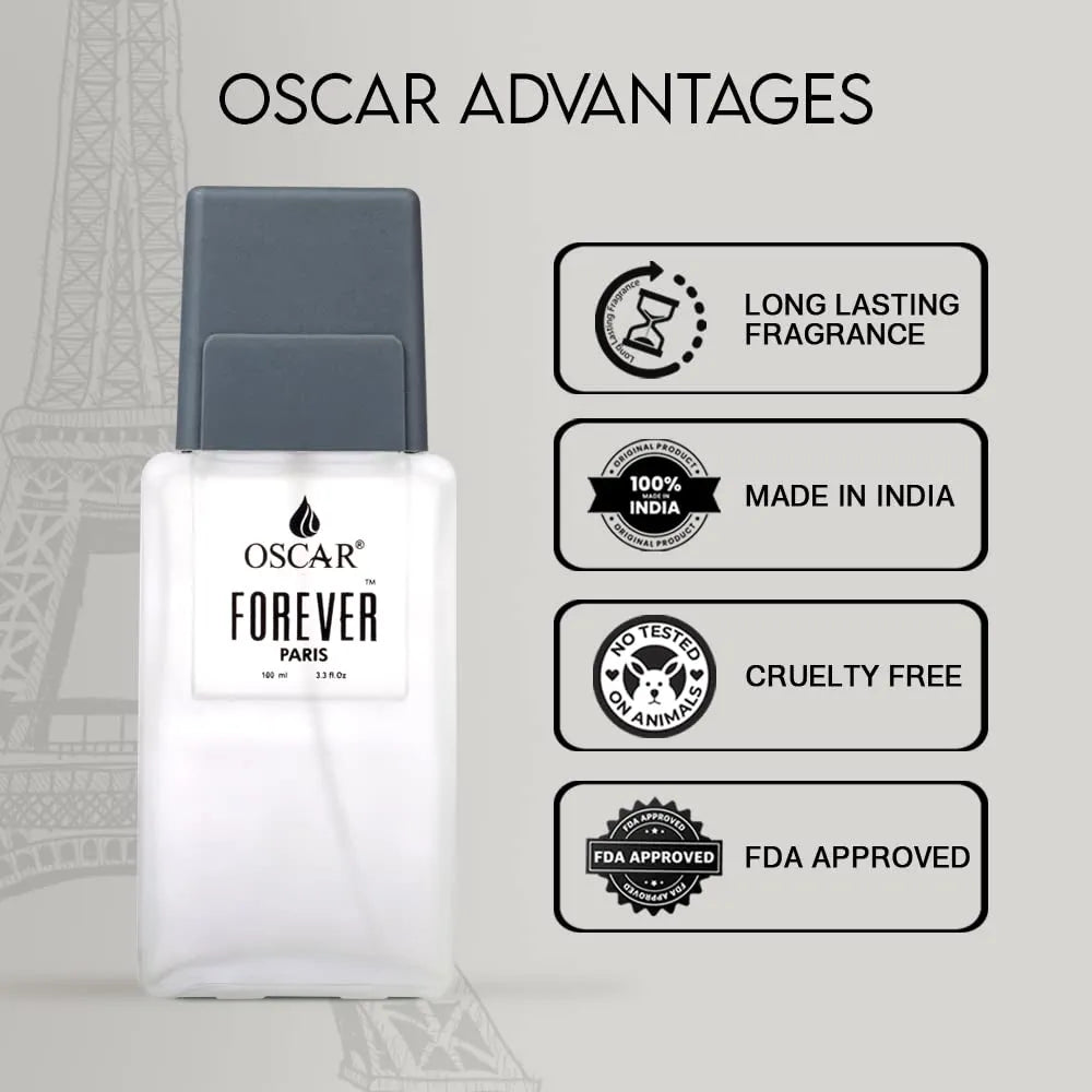 Oscar Forever Paris | Long Lasting Perfume for Men & Women | Exhilarating Floral Fragrance | Everyday Unisex Perfume | 100ml | Original Forever Paris Perfume