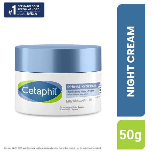 Cetaphil Optimal Hydration Replenishing Night Cream With Hyaluronic Acid For Dehydrated Skin
(50 g)