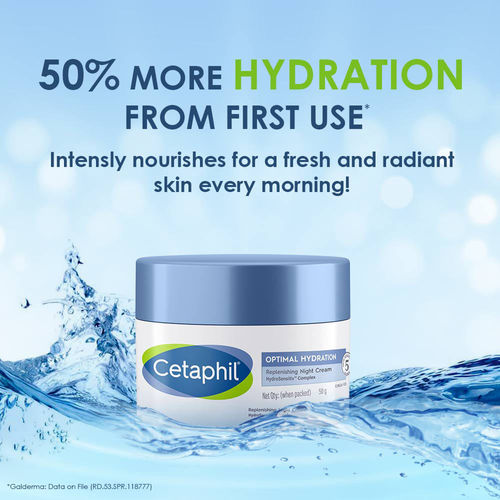 Cetaphil Optimal Hydration Replenishing Night Cream With Hyaluronic Acid For Dehydrated Skin
(50 g)