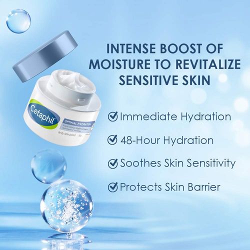 Cetaphil Optimal Hydration Replenishing Night Cream With Hyaluronic Acid For Dehydrated Skin
(50 g)