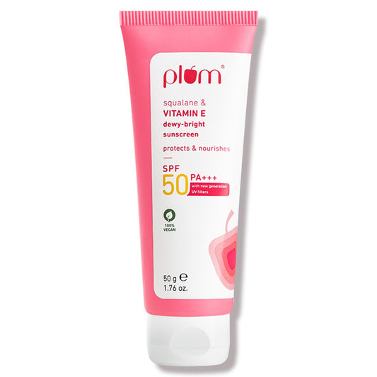 Plum Squalane & Vitamin E Dewy-Bright Sunscreen SPF 50 PA+++ | 50 g
