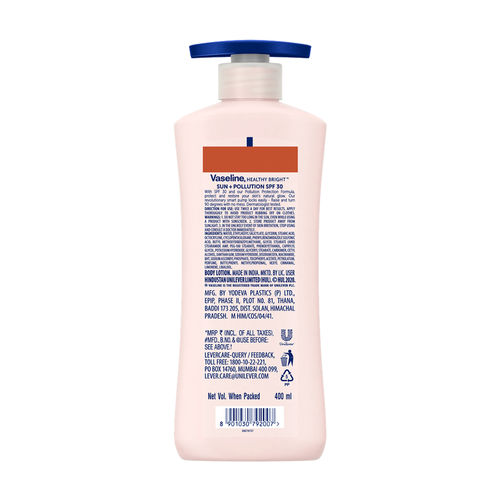 Vaseline Sun + Pollution Protection Healthy Bright SPF 30 Body Lotion
(400ml)