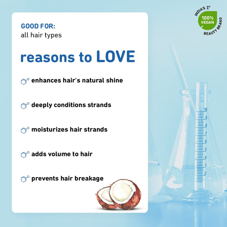 Plum Coconut & Peptides Strength & Shine Hair Mask| Enhances Shine, Smoothens Strands | For All Hair Types | 100% Vegan - 200gm