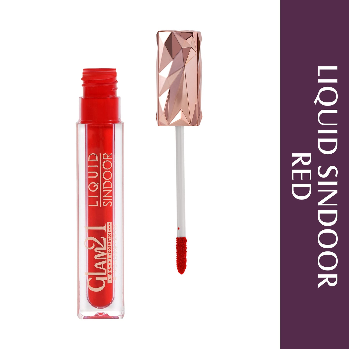 Glam21 Liquid Sindoor| Sponge Tip Applicator| Smudge Free & Long Lasting|Red-7ml