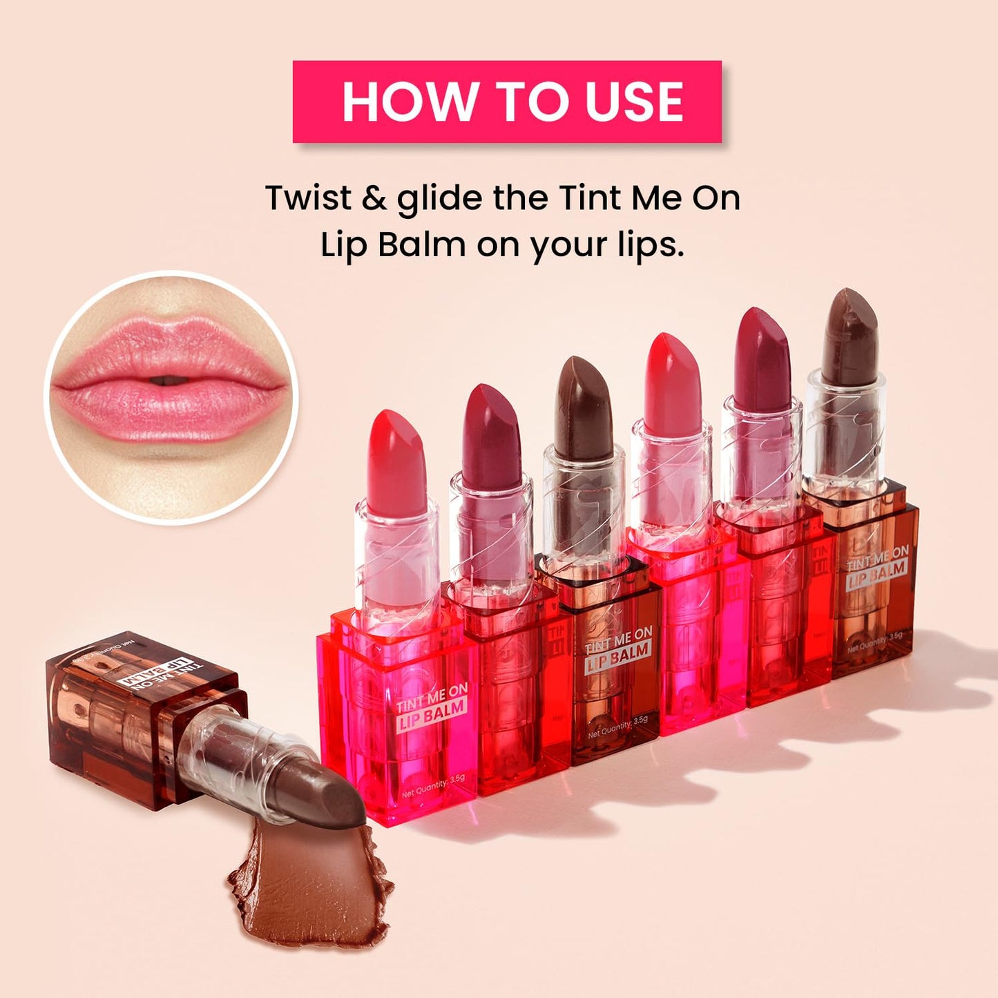Swiss Beauty Tint Me On Lip Balm | Shade - 03Cupcake Pink, 3.5gm