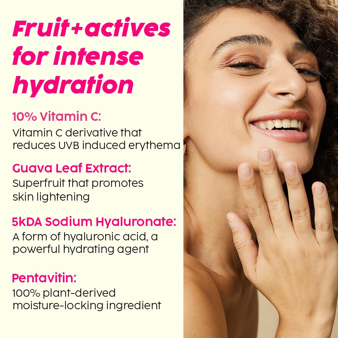 PLIX - THE PLANT FIX Vitamin C Guava Combo, Juicy Cleanser 100ml and Face Serum 20 ml For Skin Brightening, With Pro Vitamin B5 For Moisturization & Alpha Lipoic Acid, Pentavitin Skincare Regimen