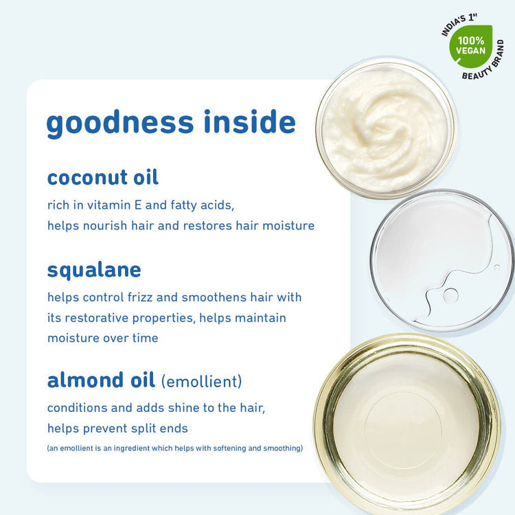 Plum Coconut & Squalane Nutri-Shine Hair Serum | Contains coconut oil, squalane, almond oil | Paraben-Free | 75ml