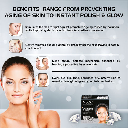 VLCC Diamond Facial Kit for Skin Polishing and Purification
(60gm)