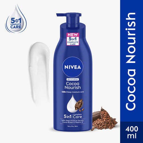 NIVEA Cocoa Nourish BODY LOTION -Cocoa butter & Vit E for 48H deep moisturization (Very Dry skin)
(400ml)