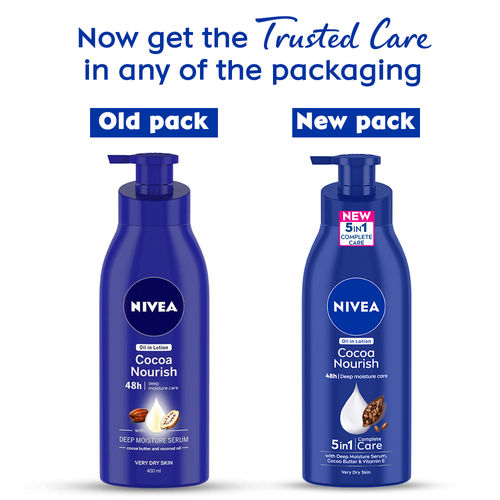 NIVEA Cocoa Nourish BODY LOTION -Cocoa butter & Vit E for 48H deep moisturization (Very Dry skin)
(400ml)