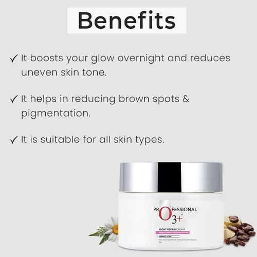 O3+ Night Repair Cream Brightening & Glow Boosting
(50gm)
