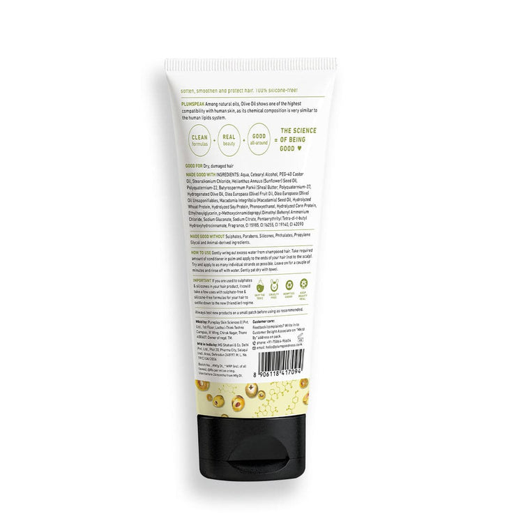 Plum Olive & Plant Keratin Damage Repair Conditioner | Hydrates & Conditions Hair | Contains Olive Oil, Plant Keratin, Macadamia Oil & Shea Butter| For Dry, Damaged, Chemically Treated Hair |Silicone-Free | Paraben-Free| 100% Vegan