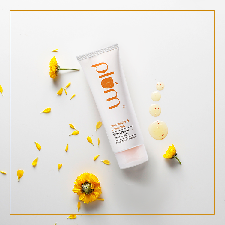 Plum Chamomile & White Tea Revival Face Wash (120 ml) | Mild Cleanser | For Normal, Dry, Combination Skin
