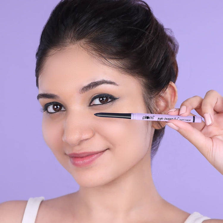 Plum Eye-Swear-By Kohl Kajal Combo | Set of 2 | Deep Black | Creamy Smooth | Smudge-Proof | 100% Vegan & Cruelty Free