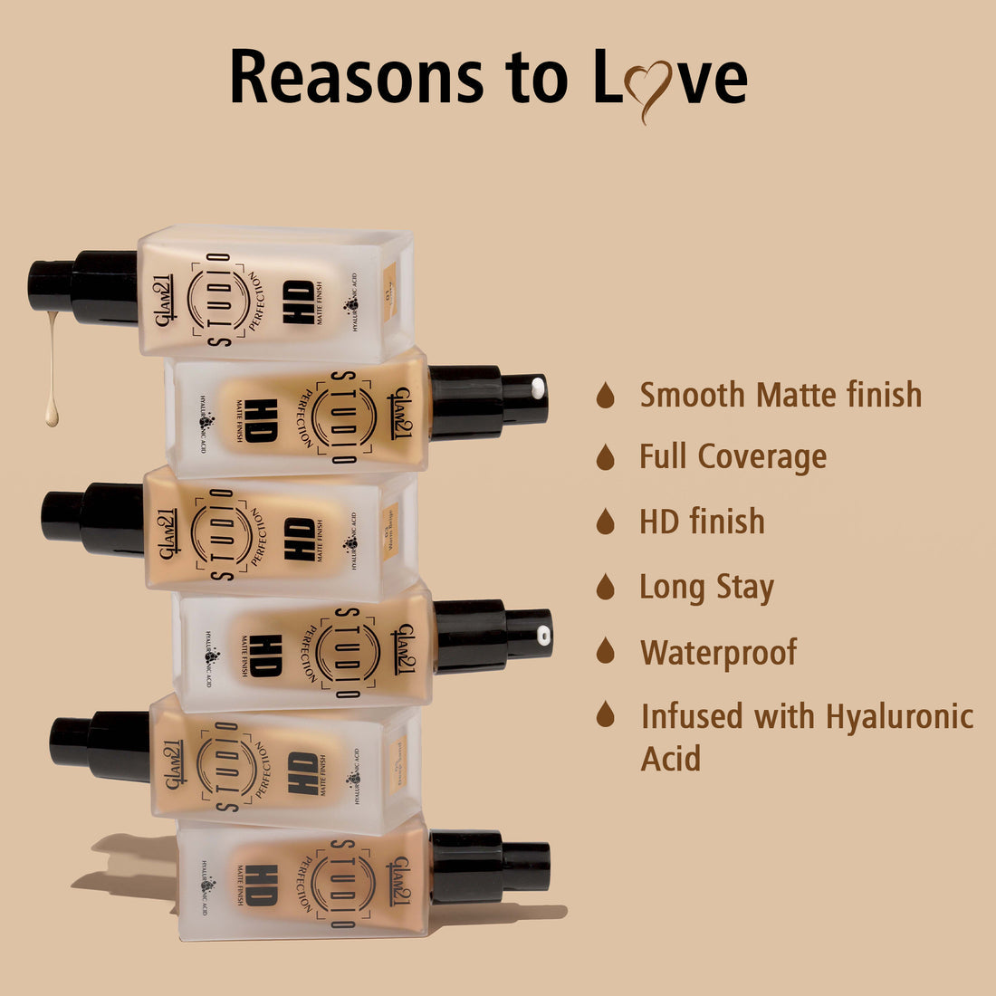 Glam21 Studio Perfection HD Matte Foundation | 02 Beige