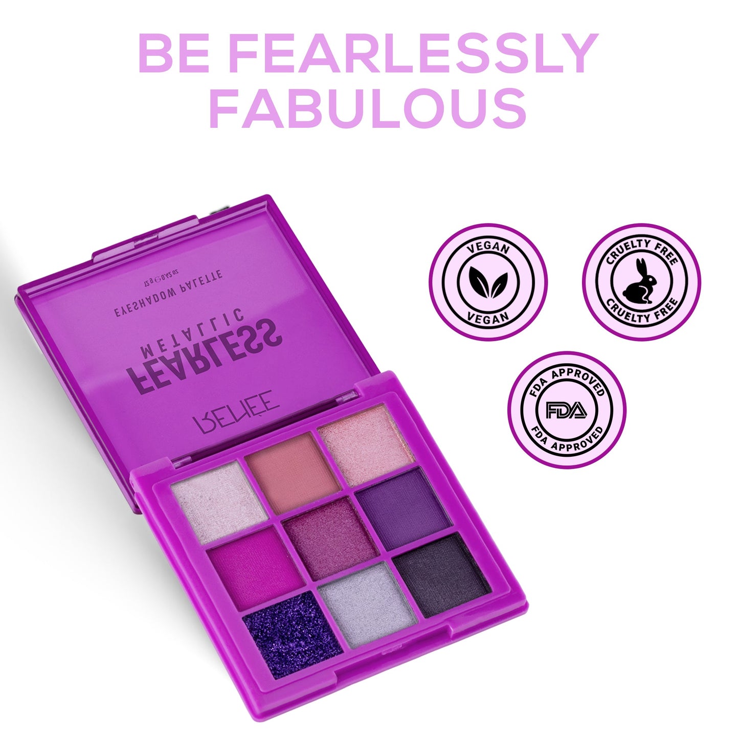 RENEE Fearless Eyeshadow Palette 12gm | Mettallic