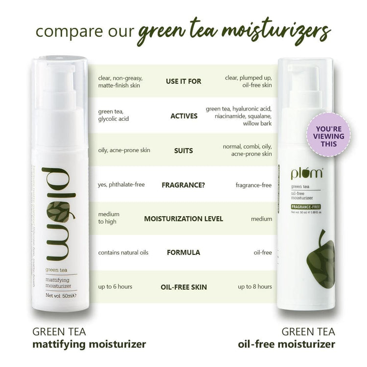 Plum Green Tea Oil-Free Moisturizer | Contains Niacinamide & Hyaluronic Acid | 100% Fragrance-Free | For Daily Use

| 50ml
