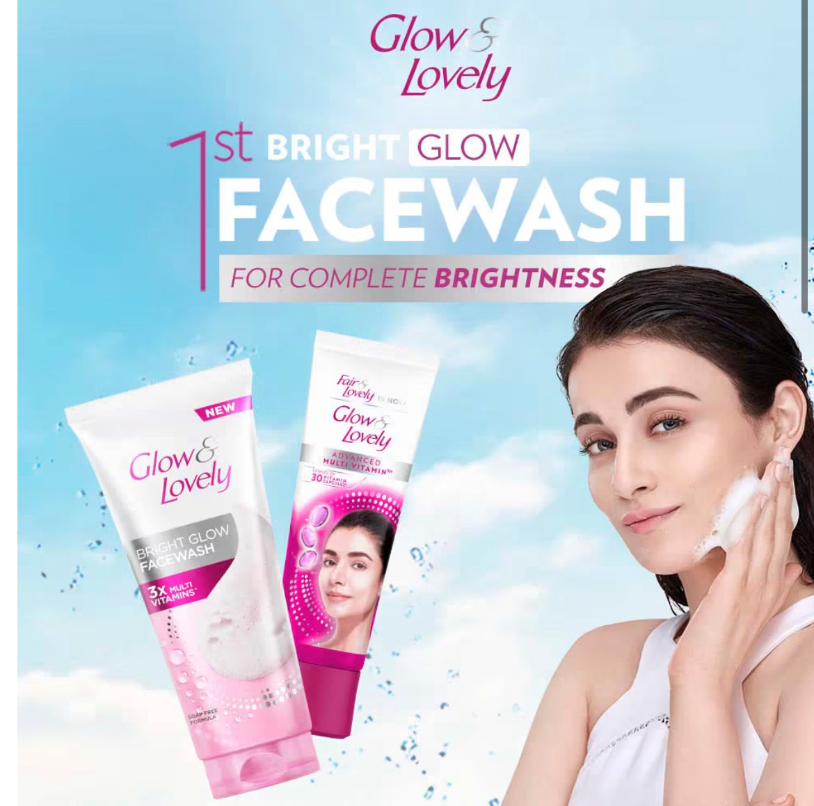 Glow & Lovely Bright Glow 3X Multivitamins Face Wash (50g)