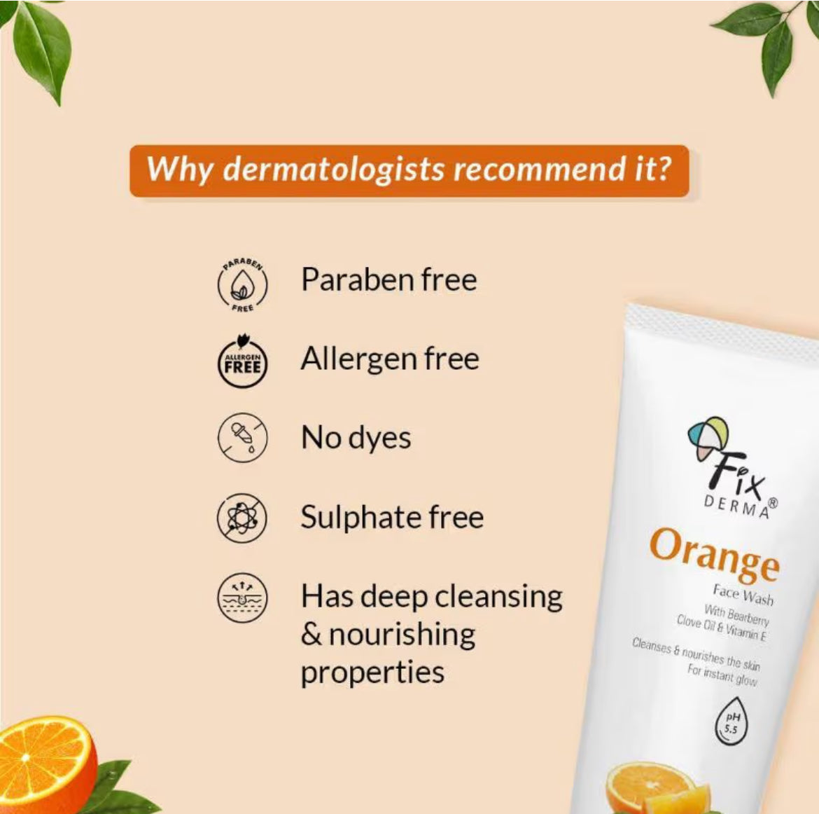 Fixderma Orange Face Wash | 75 g
