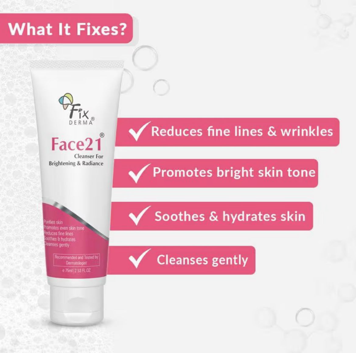 Fixderma Face 21 Cleanser | 75ml