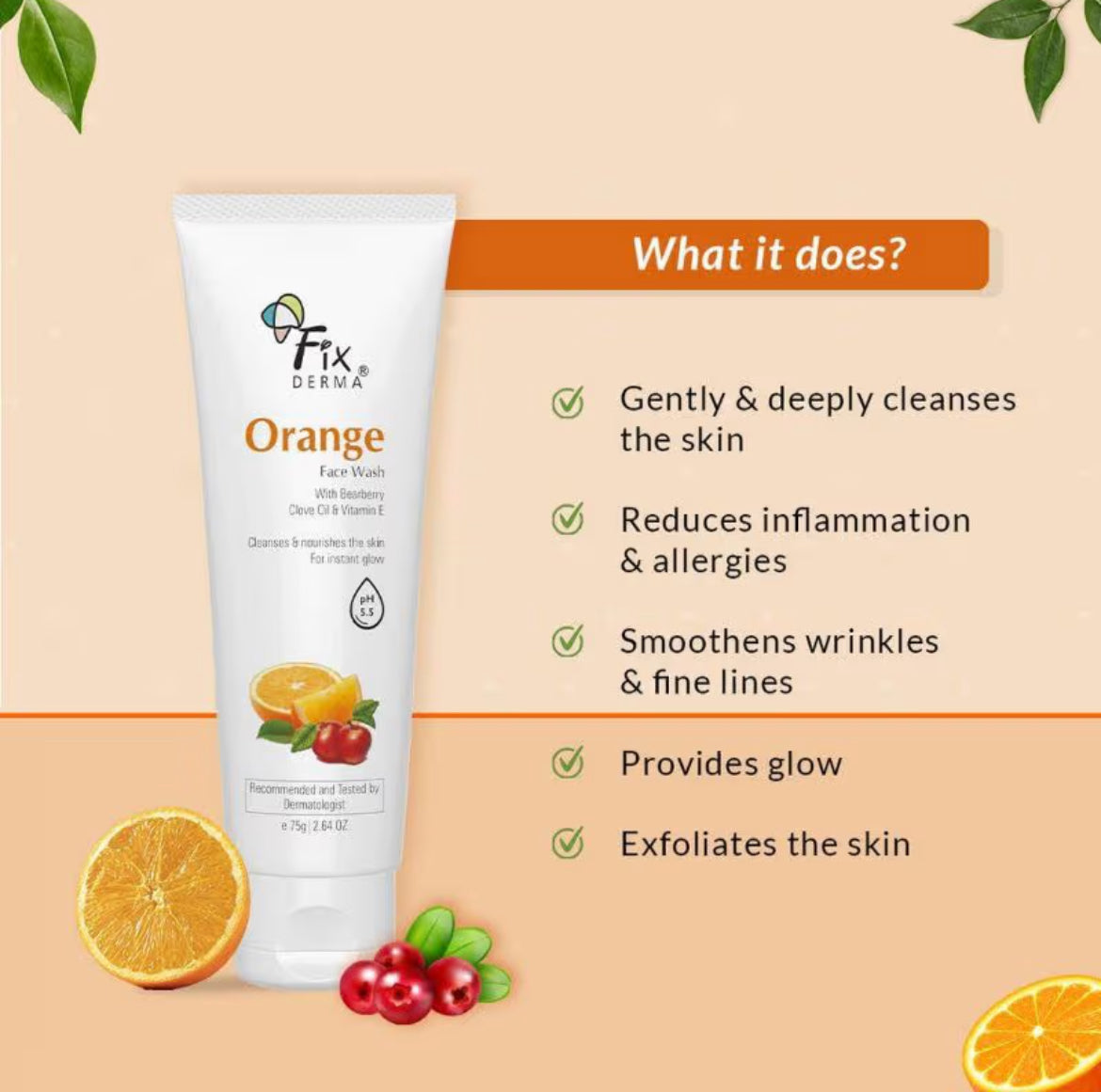 Fixderma Orange Face Wash | 75 g