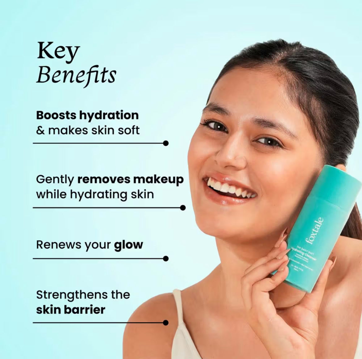 Foxtale Hydrating Cleanser And Make-Up Remover, With Hyaluronic Acid (100ml)