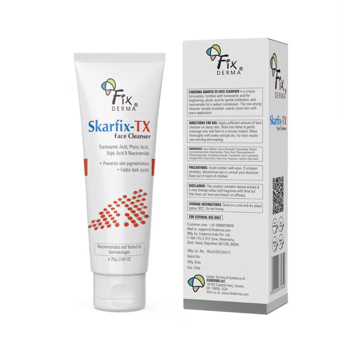 Fixderma Skarfix-TX Face Cleanser With Tranexamic Acid & Kojic Acid Face Cleanser | 75ml