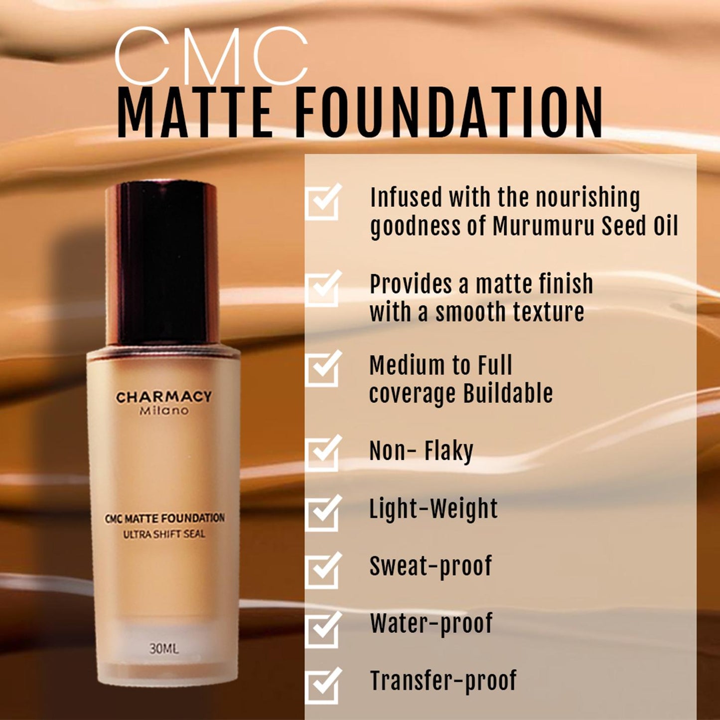 Charmacy Milano Matte Foundation - 04 (30ml)