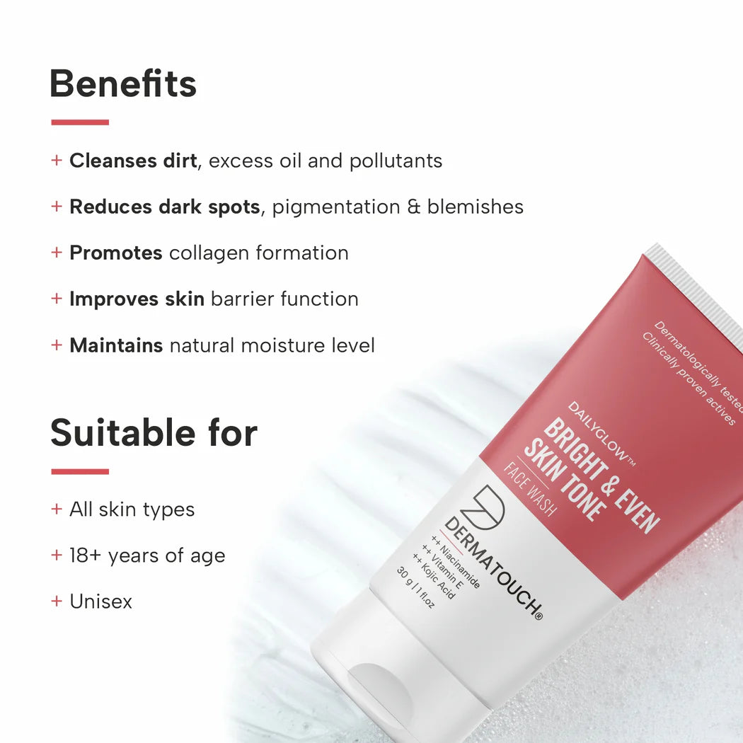 DERMATOUCH Dailyglow Bright & Even Skin Tone Face Wash | 70g