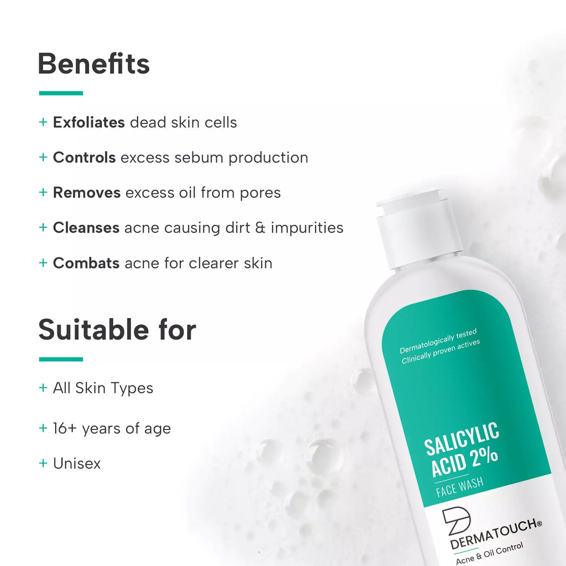 DERMATOUCH Salicylic Acid 2% Face Wash | 50ml
