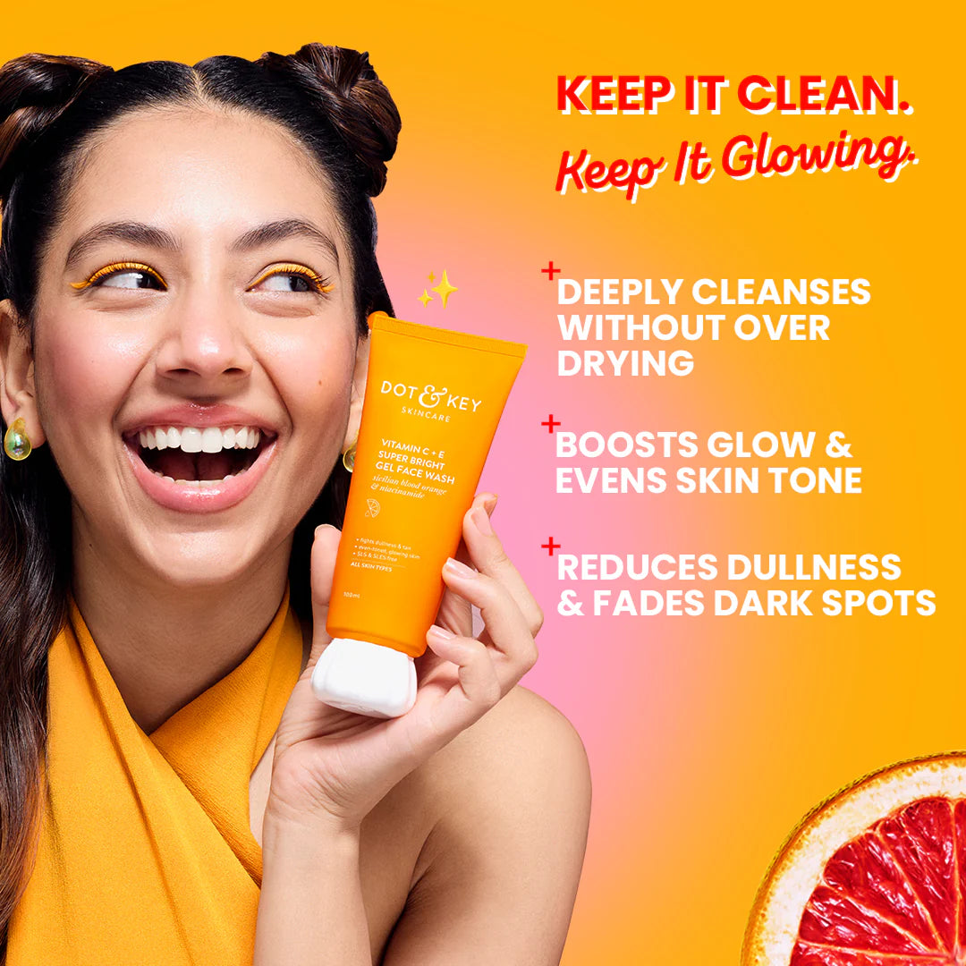 Dot & key Vitamin C + E Gel Face Wash for Glowing Skin | 100ml