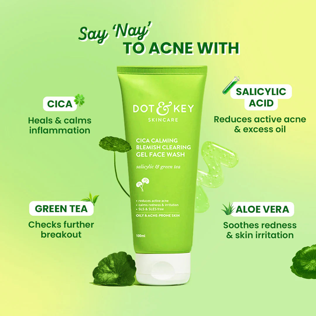 Dot & key Cica + Salicylic Acid Gel Face Wash for Oily Skin | 175ml