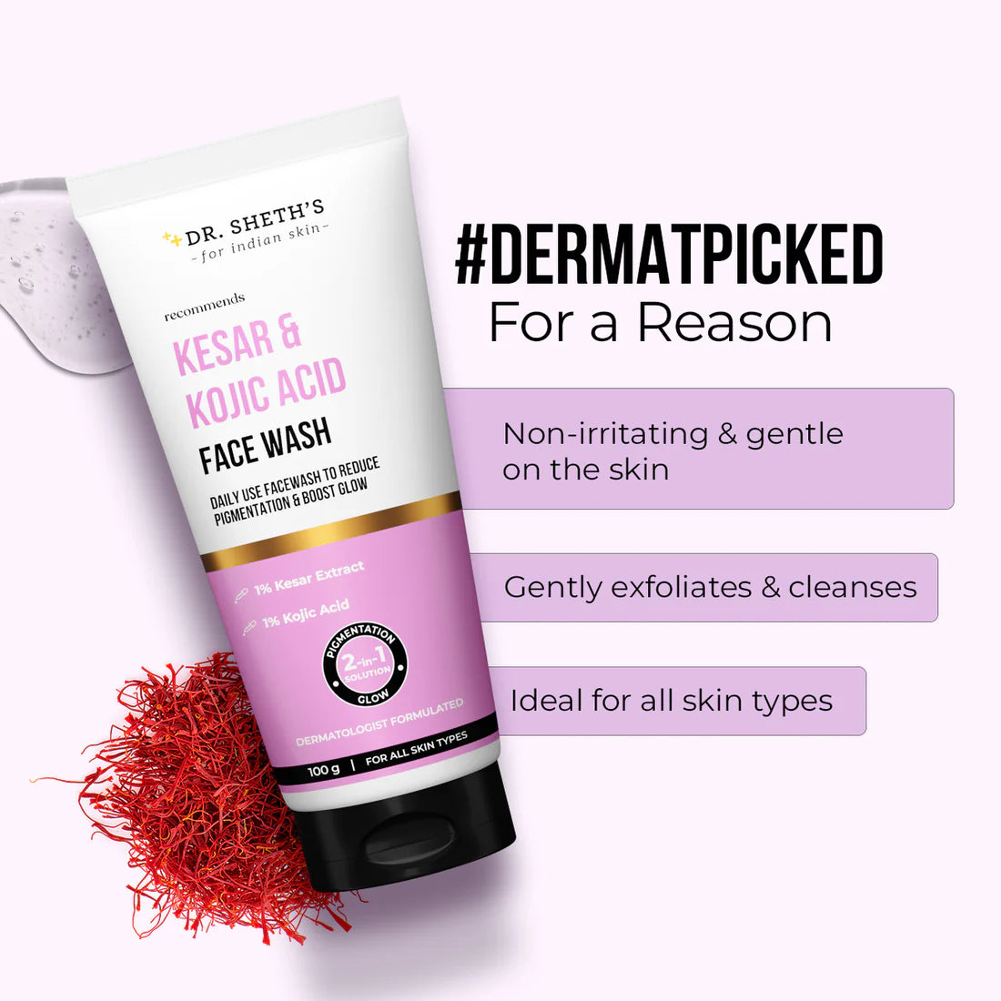 Dr Seth’s Kesar & Kojic Acid Face Wash - 100g