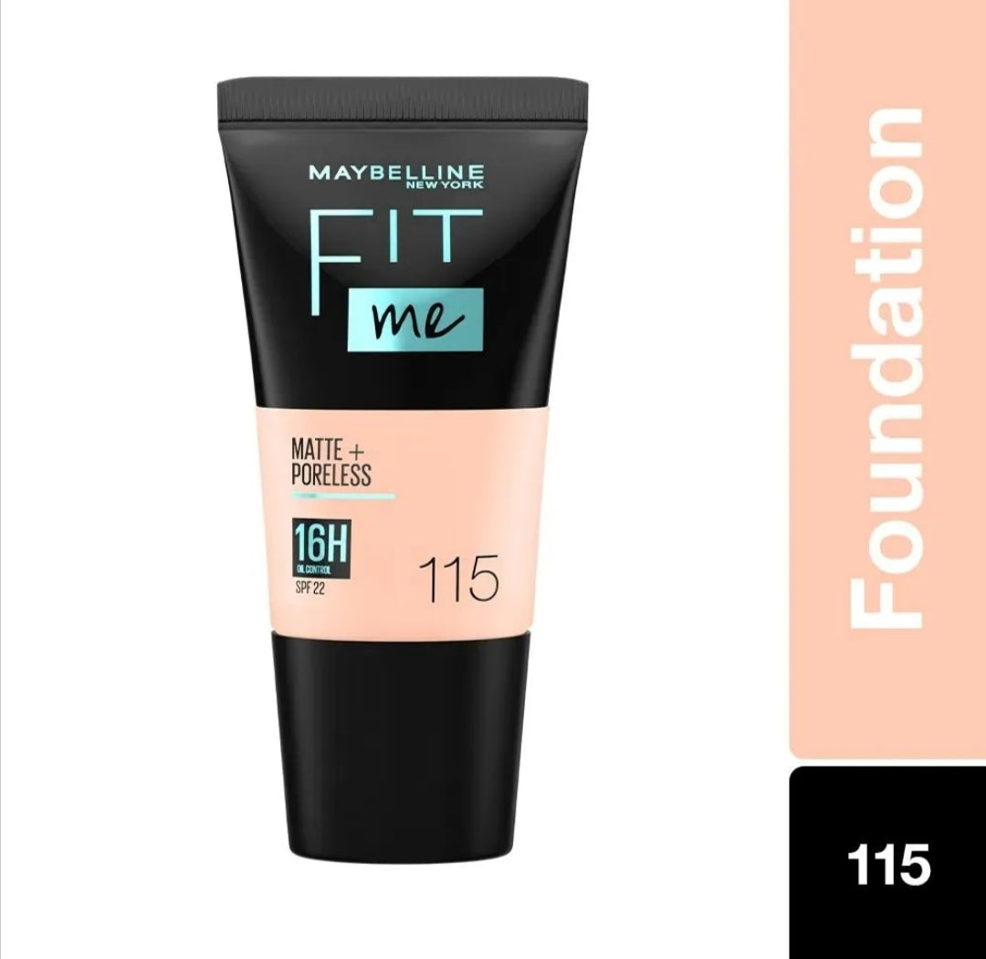 Mayballine New York Fit Me Matte+Poreless Liquid Foundation Tube - 115 Ivory | 18ml