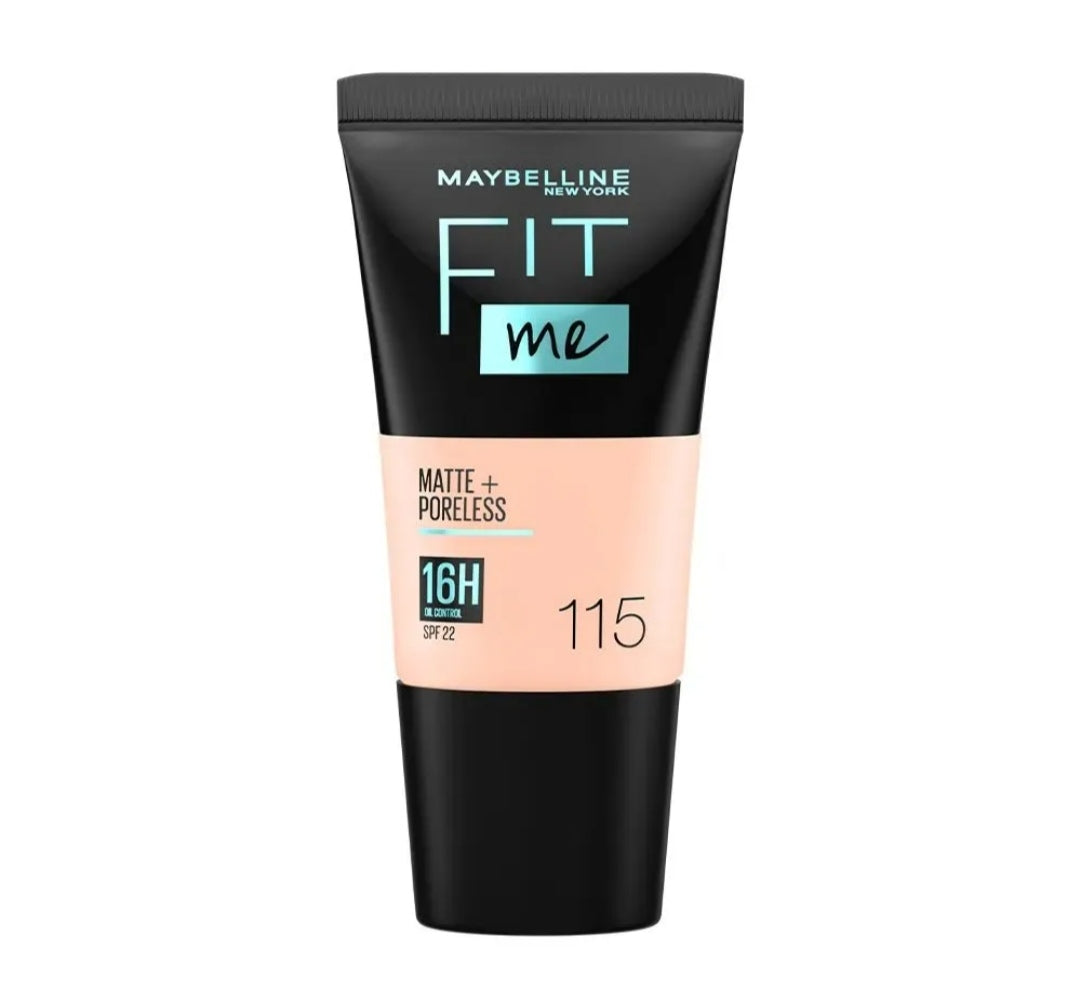 Mayballine New York Fit Me Matte+Poreless Liquid Foundation Tube - 115 Ivory | 18ml