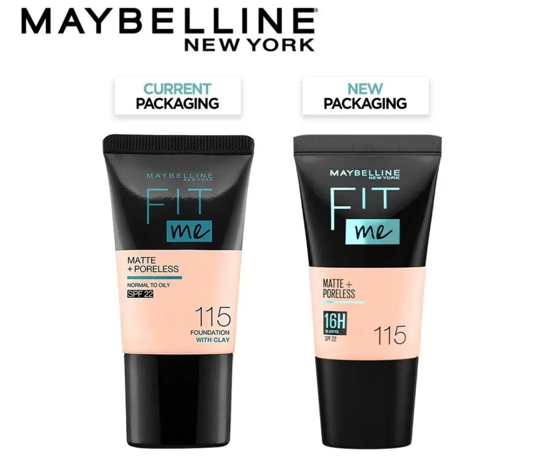 Mayballine New York Fit Me Matte+Poreless Liquid Foundation Tube - 115 Ivory | 18ml