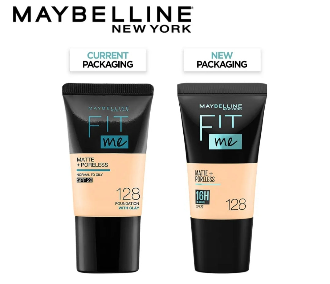 Mayballine New York Fit Me Matte+Poreless Liquid Foundation Tube - 128 Warm Nude | 18ml