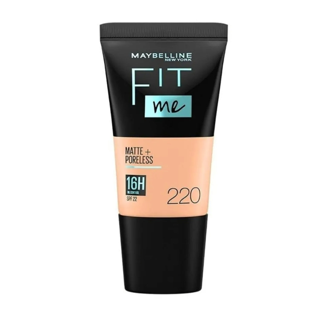 Mayballine New York Fit Me Matte+Poreless Liquid Foundation Tube - 220 Natural Beige