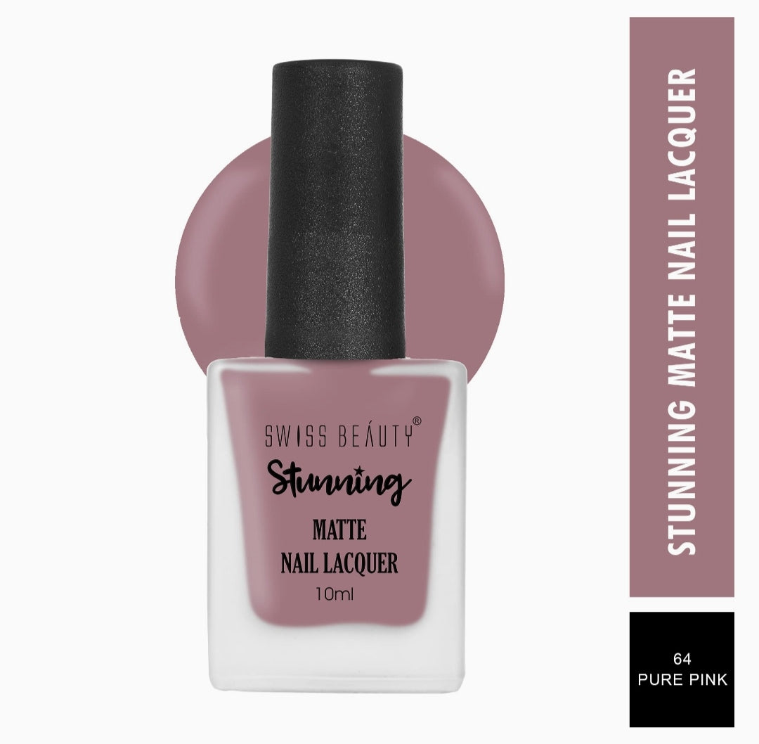 Swiss Beauty Stunning Nail Polish - (64 Pure Pink, 10ml